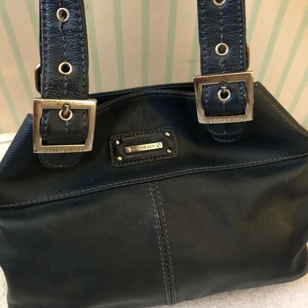 Stone & Co. Blue Leather Handbag